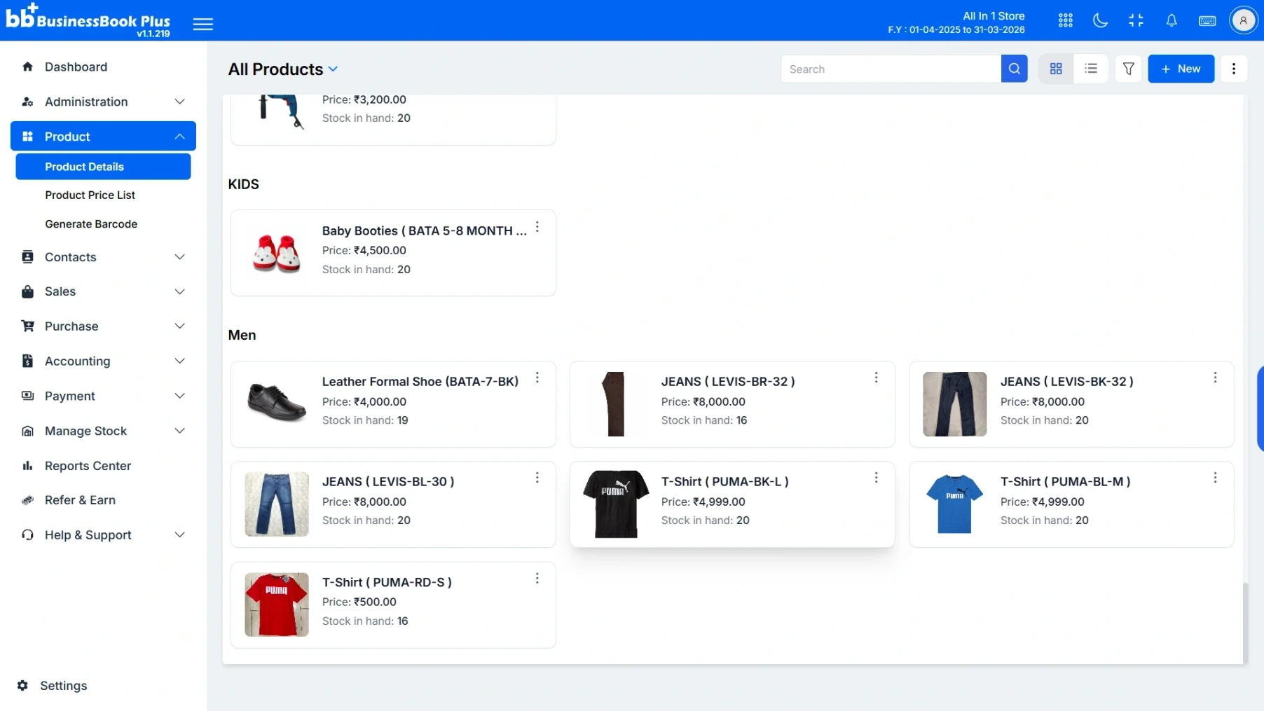 BusinessBook Plus Dashboard showing transaction records and financial charts